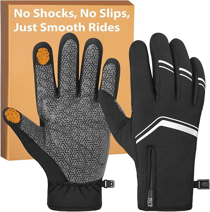 RIGWARL Lightweight Winter Cycling Gloves for Men and Women, Bike Gloves for Men Cycling, Windproof Full Finger Biking Glove