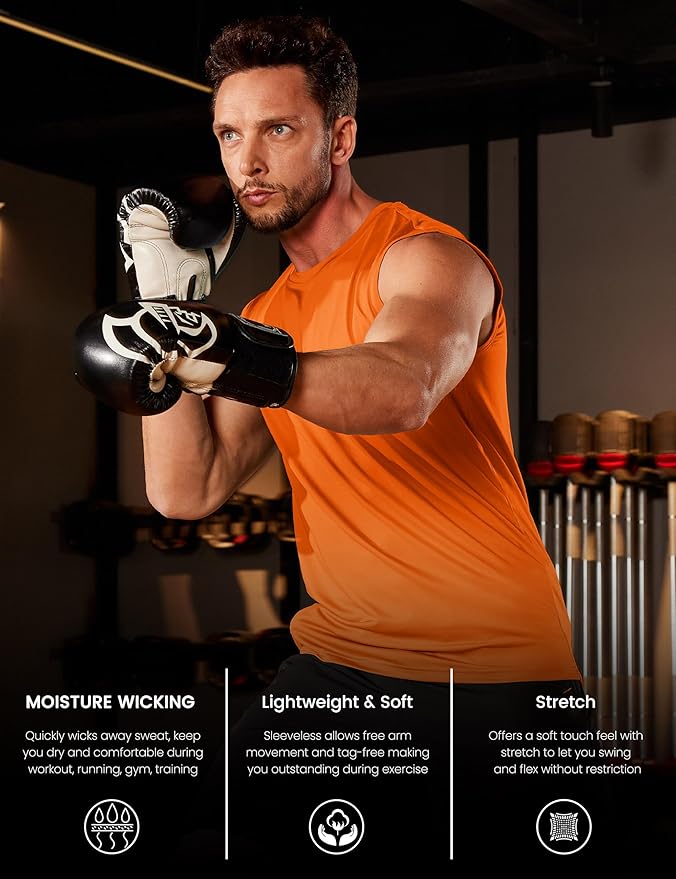 MAGCOMSEN 2 Pack Men's UPF 80+ Tank Tops Quick Dry Workout Gym Sleeveless Muscle Shirts Cooling Summer Beach Swim Shirt