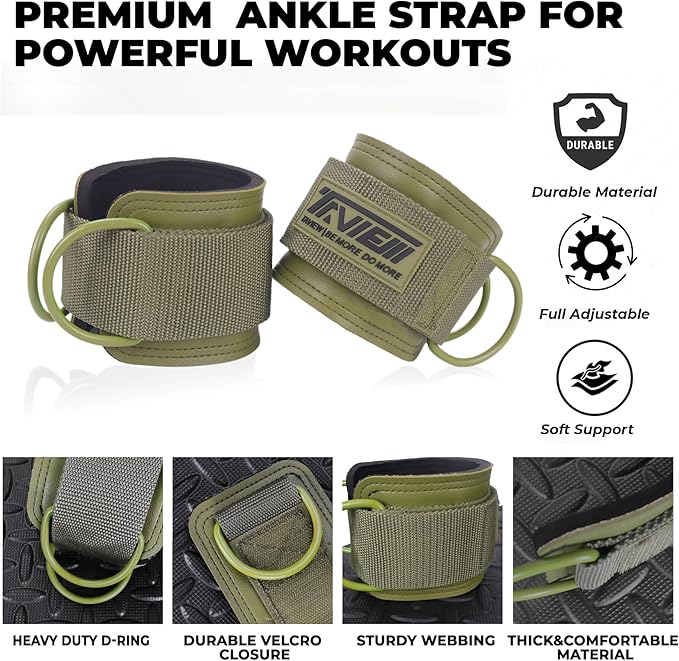 TAVIEW Ankle Straps Cable Machine Attachment for Gym - Cable Kickback Ankle Straps - Padded Ankle Cuffs for Glute Kickbacks and Leg Workouts