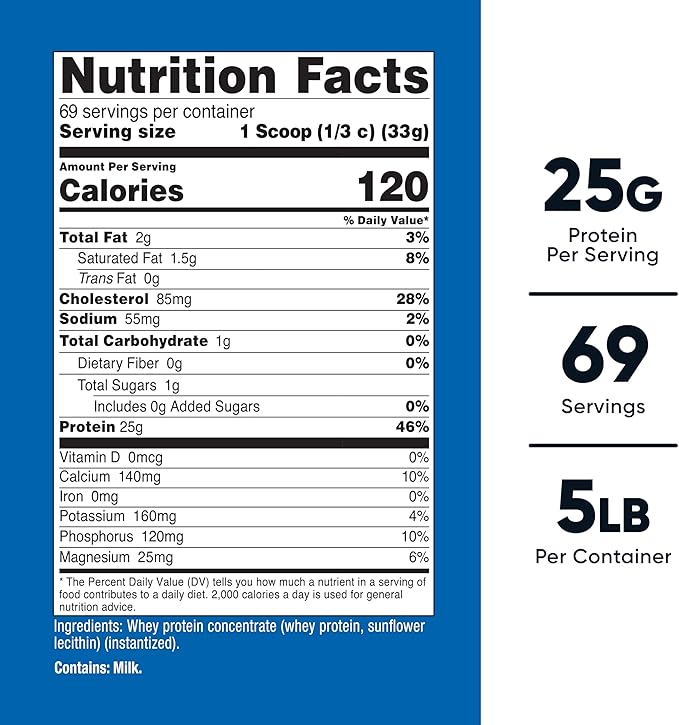 Nutricost Whey Protein Powder, Unflavored, 5 pounds - from Whey Protein Concentrate