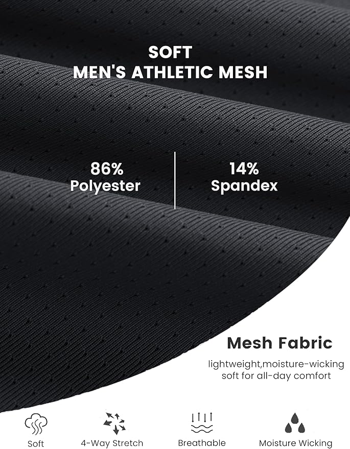 MAGCOMSEN Men's Dry Fit Shirts Mesh Short Sleeve Athletic Lightweight Workout Performance Hiking Shirt