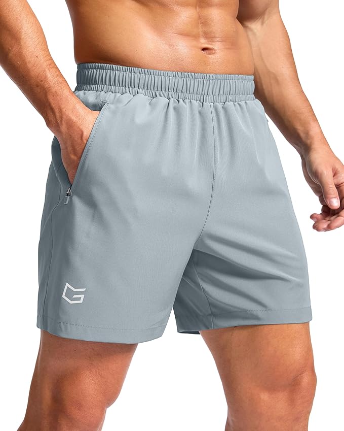 G Gradual Men's Athletic Running Shorts with Zipper Pockets Quick Dry 7"/ 5"/ 9" Workout Gym Shorts for Basketball Hiking