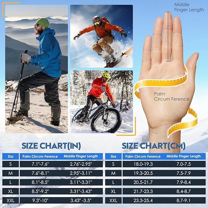 Bruvoalon Winter Gloves for Women & Men, 3M Thermal Insulation, Lycra Fabric, Windproof, Touchscreen, Anti-Slip, Cold Weather