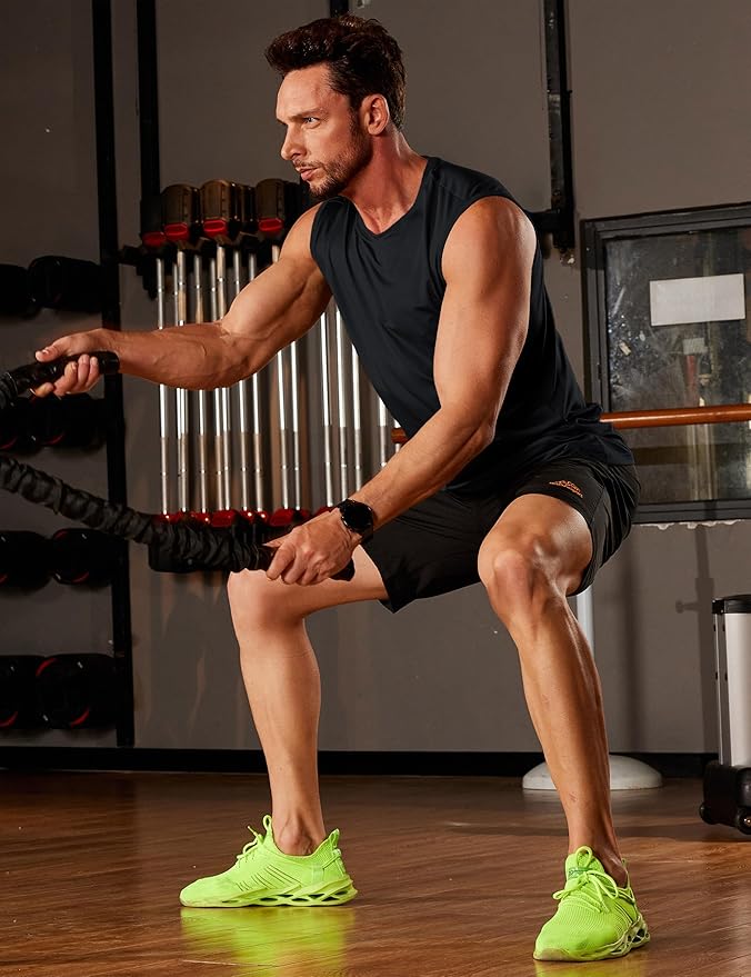 MAGCOMSEN 2 Pack Men's UPF 80+ Tank Tops Quick Dry Workout Gym Sleeveless Muscle Shirts Cooling Summer Beach Swim Shirt