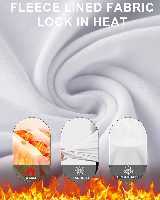 Men's Thermal Compression Shirts, Long Sleeve Fleece Lined Base Layer, Cold Weather Gear Athletic Undershirt Top