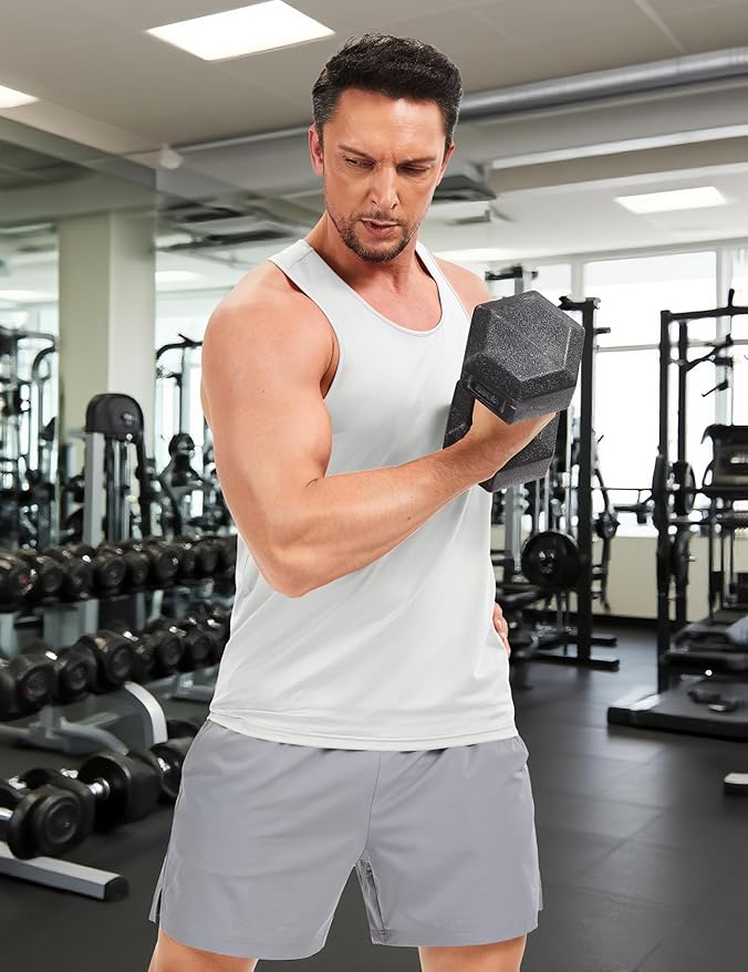 TACVASEN Mens Workout Tank Top UPF 80+ Y-Back Muscle Shirts Quick Dry Sleeveless Tee Shirt for Swim Beach Gym Athletic