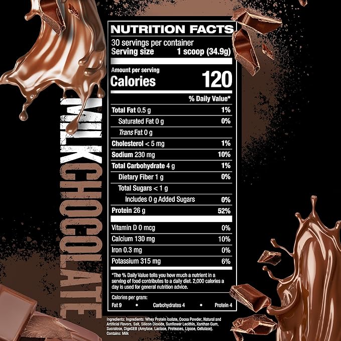 HOSSTILE ISO[H1] Grass Fed Whey Protein Isolate with Digestive Enzymes, Whey Protein Powder for Muscle Gain & Muscle Recovery, Post Workout Recovery Drink, Milk Chocolate, 30 Servings