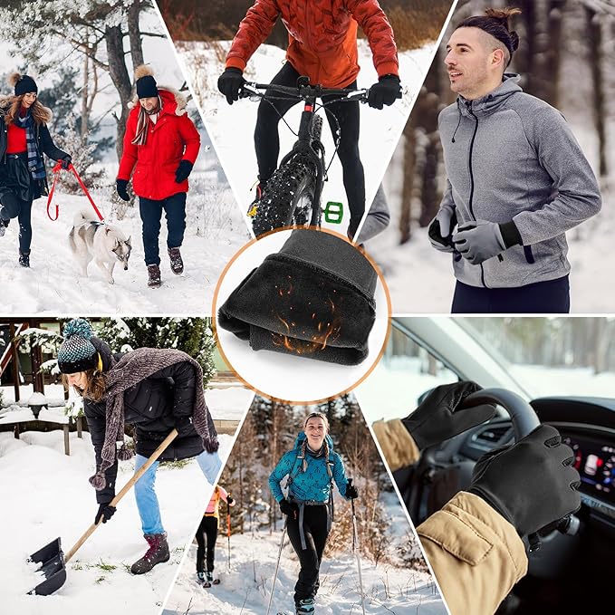 GXCROR Winter Gloves with Windproof & 3M Thermal Insulation, Touchscreen & Anti-Slip, Ideal for Running, Cycling, Hiking, Driving, and Outdoor Activities