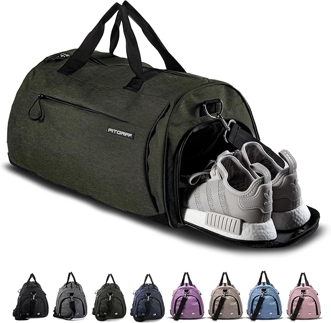 Fitgriff® Gym Bag for Men & Women with Shoe & Wet Compartment - Duffle Bag for Travel, Sports, Fitness & Workout