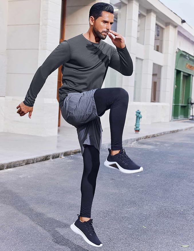 COOFANDY Long Sleeve Shirts for Men Moisture Wicking Activewear T-Shirts Workout Running Shirts