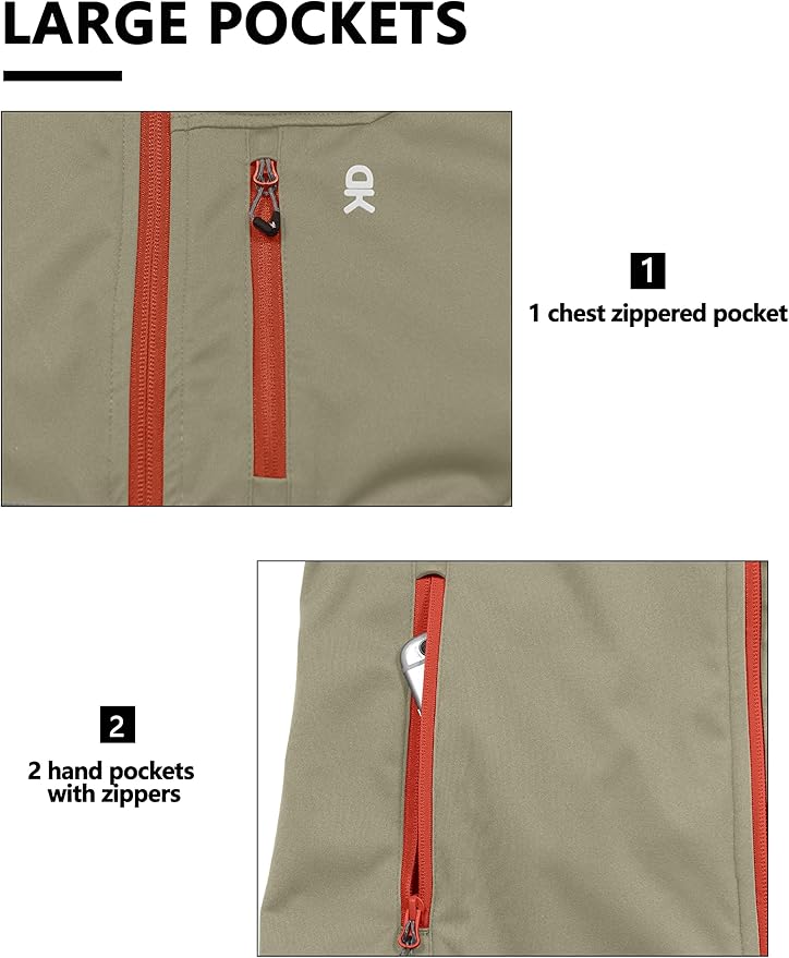 Little Donkey Andy Men's Lightweight Softshell Vest Windproof Sleeveless Jacket for Travel Hiking Running Golf