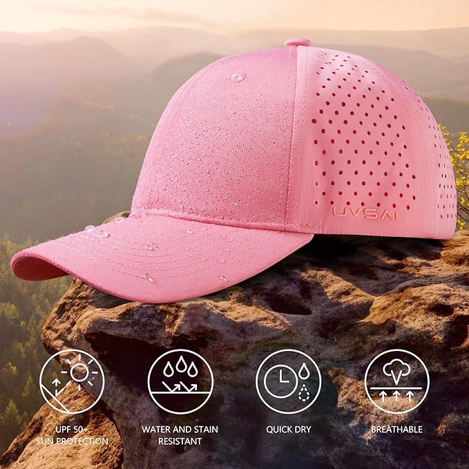 UPF 50+ Performance Water Resistant Baseball Cap Lightweight Breathable Hat Golf Running Boat Hiking for Men Women