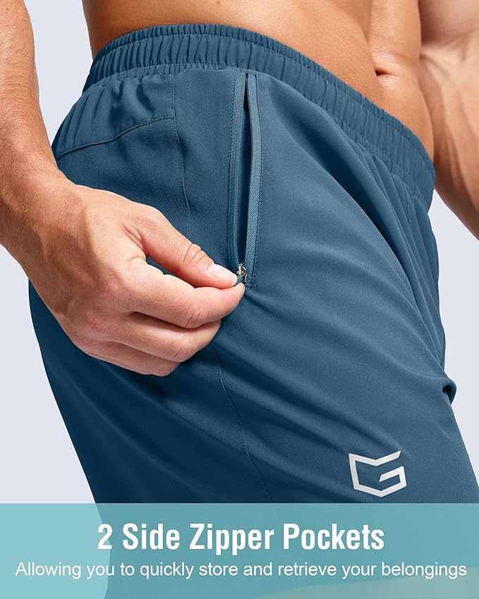 G Gradual Men's Athletic Running Shorts with Zipper Pockets Quick Dry 7"/ 5"/ 9" Workout Gym Shorts for Basketball Hiking