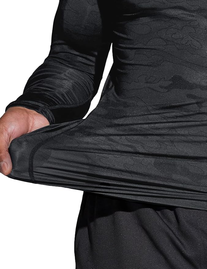 TSLA Men's UPF 50+ Compression Shirts, Cool Dry Long Sleeve Athletic Tops, Sports Baselayer Workout Shirt