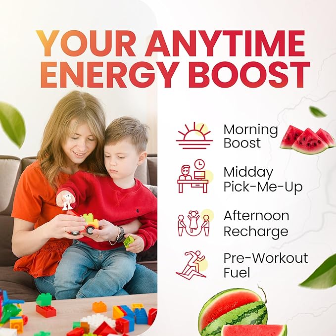 Morning Buzz Energy Drink Powder - Energy Boost Drink Mix - Sugar-Free Energy with Antioxidants - Morning Kickstart and Sports Nutrition Endurance Product - 30 Servings, Watermelon, 8 Ounces