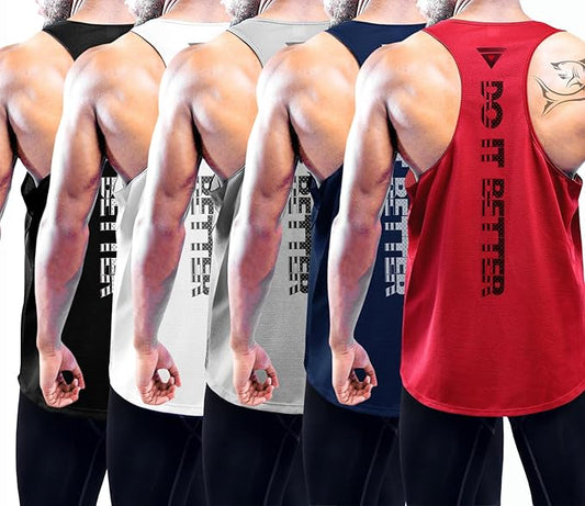 Boyzn Men's 1, 3 or 5 Pack Y-Back Workout Tank Tops, Athletic Muscle Gym Tank Tops, Fitness Bodybuilding Sleeveless T-Shirts