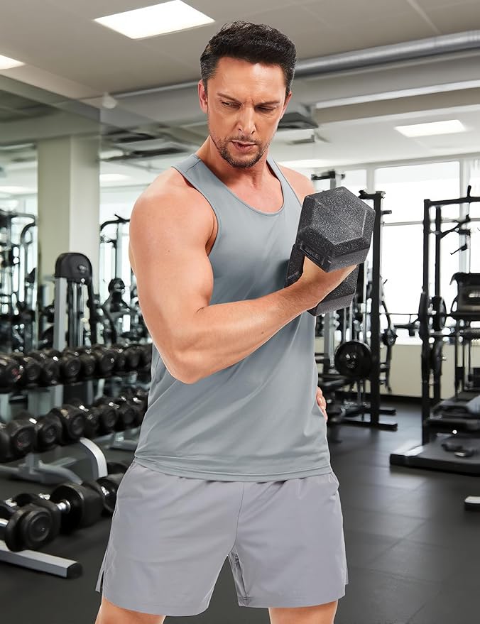 TACVASEN Mens Workout Tank Top UPF 80+ Y-Back Muscle Shirts Quick Dry Sleeveless Tee Shirt for Swim Beach Gym Athletic