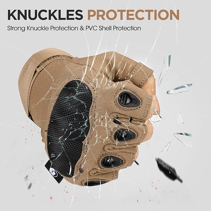 Mossy Oak Fingerless Tactical Gloves for Men and Women- Motorcycle Gloves for Tactical Shooting, Hunting, Cycling and Hiking