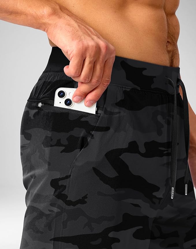 Men's Running Shorts with Zipper Pockets 9 Inch/ 7 Inch / 5 Inch Lightweight Quick Dry Gym Workout Athletic Shorts for Men