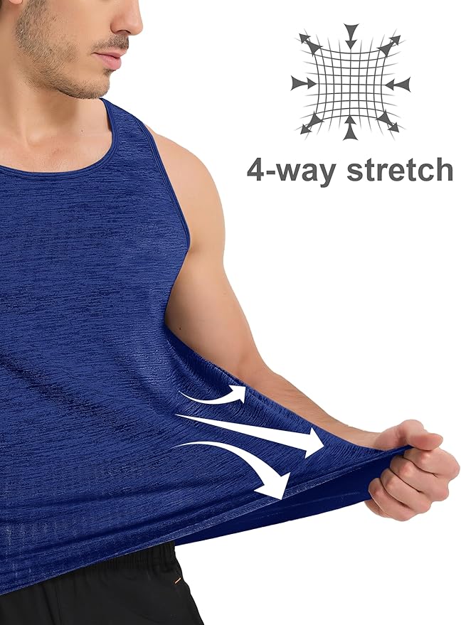 MAGCOMSEN Mens Workout Tank Tops Undershirt Cotton Muscle Athletic Sleeveless Shirts for Gym