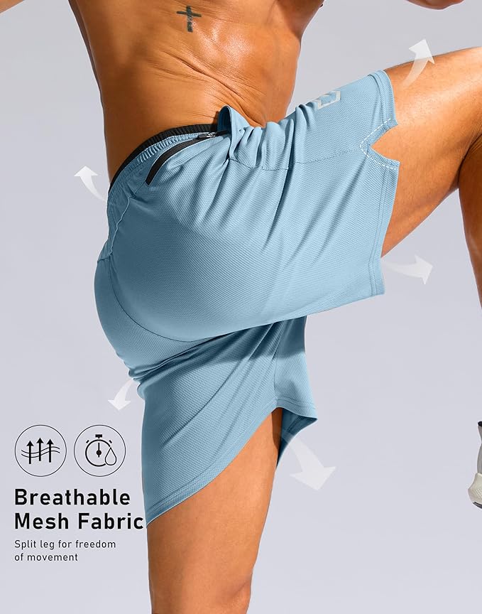 G Gradual Men's Running Athletic Shorts with Zipper Pocket 5"/ 7" Lightweight Quick Dry Gym Workout Shorts for Tennis Active