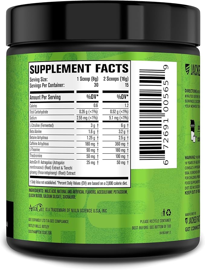 Jacked Factory NITROSURGE Pre Workout Supplement - Endless Energy, Instant Strength Gains, Clear Focus, Intense Pumps - NO Booster & Powerful Preworkout Energy Powder - 30 Servings, Arctic White