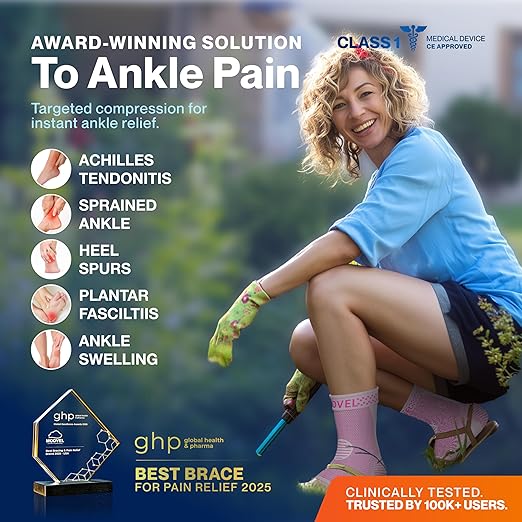 Modvel Foot & Ankle Brace Socks for Sprained Ankle Compression Sleeve - Plantar Fasciitis Relief Brace, Foot Support for Women & Men - Tendonitis & Arthritis Foot Sleeve, Stabilizing Ankle Wrap