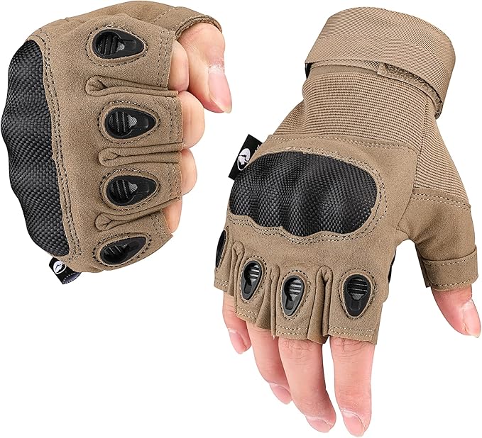 Mossy Oak Fingerless Tactical Gloves for Men and Women- Motorcycle Gloves for Tactical Shooting, Hunting, Cycling and Hiking