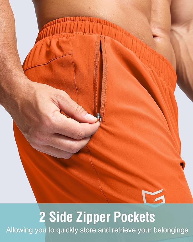 G Gradual Men's Athletic Running Shorts with Zipper Pockets Quick Dry 7"/ 5"/ 9" Workout Gym Shorts for Basketball Hiking