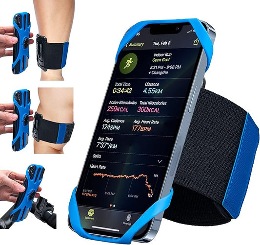 Cikyner Running Armband, 3 in 1 360° Rotatable & Detachable Sports/Bicycle Phone Holder for 4.5-7'' Smartphones, Ideal for Gym, Jogging, Hiking