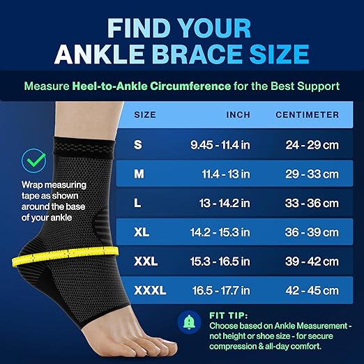 Modvel Foot & Ankle Brace Socks for Sprained Ankle Compression Sleeve - Plantar Fasciitis Relief Brace, Foot Support for pain Women & Men - Tendonitis & Arthritis Feet Sleeve, Stabilizing Ankles Wrap