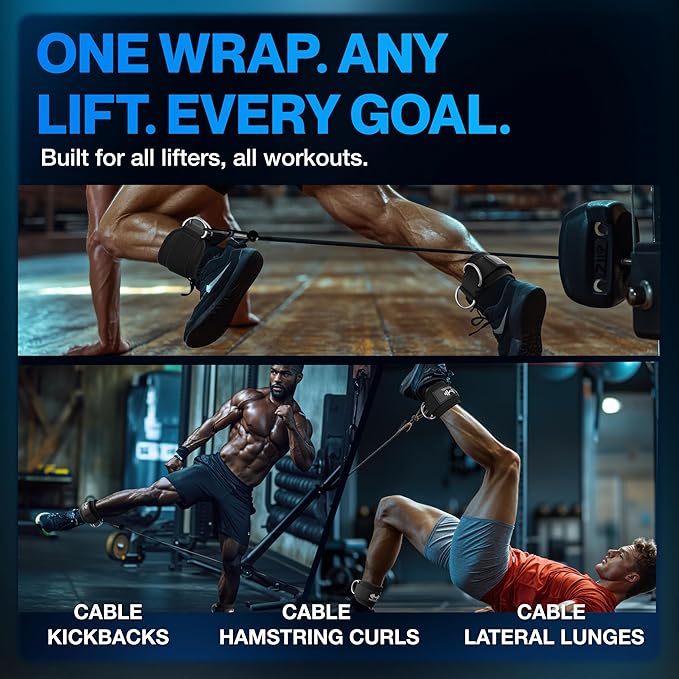 Modvel Gym Ankle Strap for Cable Machines – Glute & Leg Kickback Ankle Straps for Gym Workouts – Adjustable, Padded Support for Strength Training, Weightlifting, Rehab – Men & Women