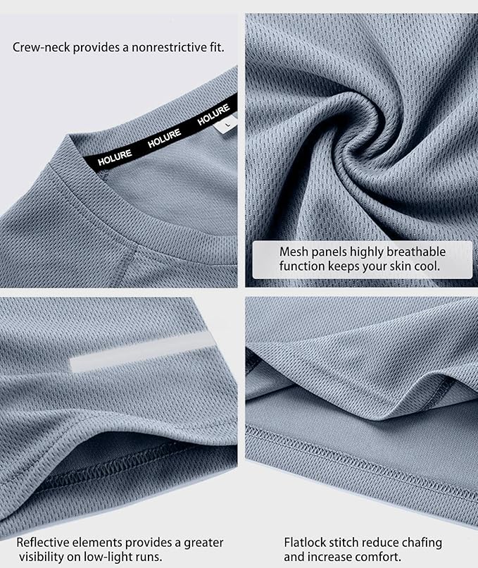 Holure Men's Mesh Quick-Dry Short Sleeve Workout T-Shirt