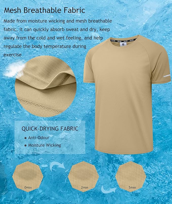 Holure Men's Mesh Quick-Dry Short Sleeve Workout T-Shirt