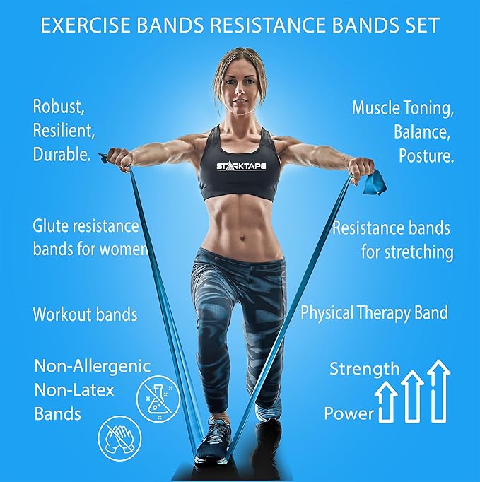 Resistance Bands Professional 8,16, 25, 50 Yards Bulk Rolls. Latex-Free Elastic Physical Therapy Band. No Scent, No Powder - Perfect for Home Exercise, Yoga, Pilates, Gym, Rehab, Workout