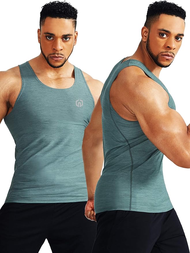 NELEUS Men's 3 Pack Dry Fit Compression Tank Top