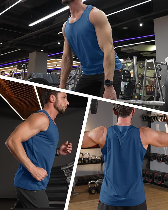 MAGCOMSEN Mens Workout Tank Tops Undershirt Cotton Muscle Athletic Sleeveless Shirts for Gym