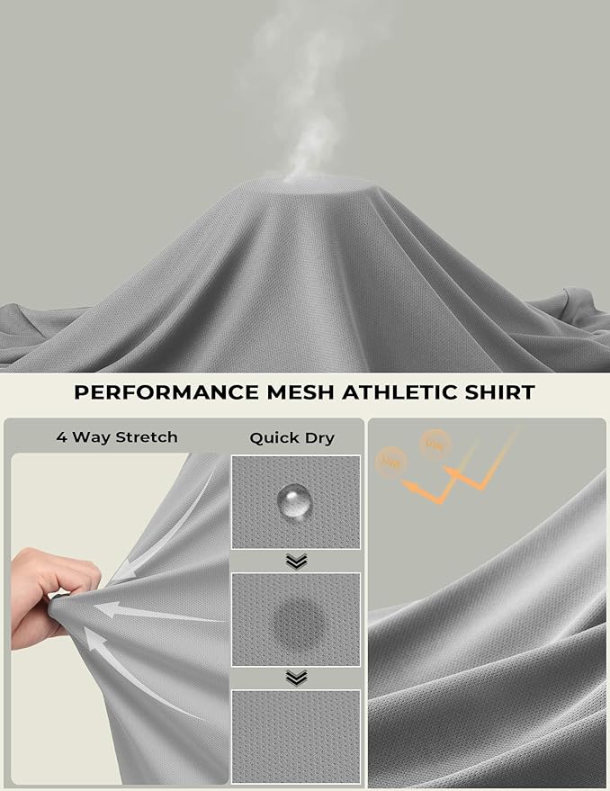 COOFANDY Long Sleeve Shirts for Men Moisture Wicking Activewear T-Shirts Workout Running Shirts