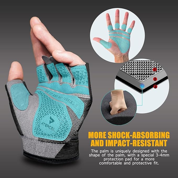 ATERCEL Weight Lifting Gloves Full Palm Protection, Workout Gloves for Gym, Cycling, Exercise, Breathable, Super Lightweight for Mens and Women