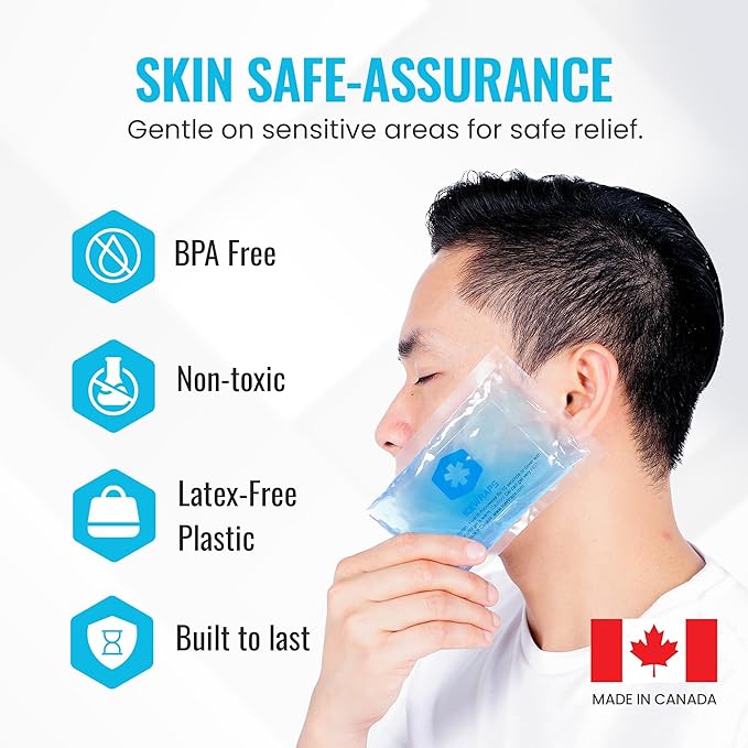 ICEWRAPS Hot & Cold Ice Packs - 3 x 5 in. Soft Gel Ice Packs – Reusable for Injuries Headaches, Joints, Fevers, & More – Made of Pro-Grade, Puncture-Proof Material (6 Packs)