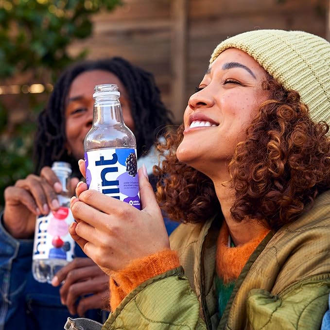 Hint Water Blackberry, Pure Water Infused with Blackberry, Zero Sugar, Zero Calories, Zero Sweeteners, Zero Preservatives, Zero Artificial Flavors, 16 Fl Oz (Pack of 24)