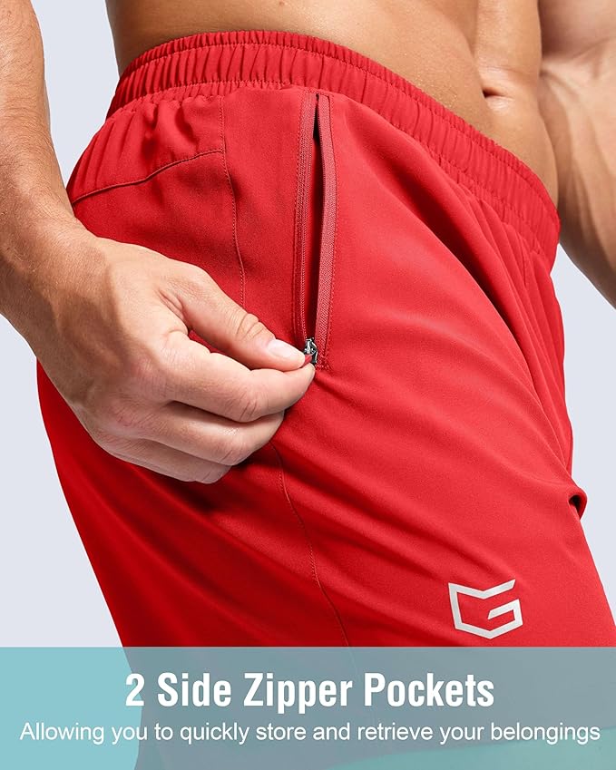 G Gradual Men's Athletic Running Shorts with Zipper Pockets Quick Dry 7"/ 5"/ 9" Workout Gym Shorts for Basketball Hiking