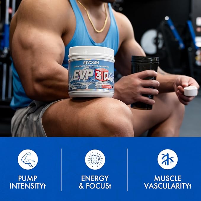 Evogen EVP 3D - Stim Free Pre Workout Powder for Men & Women | Sugar Free Non Stim Preworkout with Beta Alanine and Creatine for Energy & Pump | Polar Cherry Frost | 40 Servings