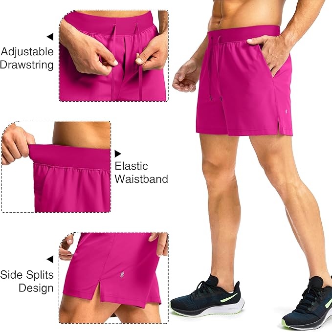 Men's Running Shorts with Zipper Pockets 9 Inch/ 7 Inch / 5 Inch Lightweight Quick Dry Gym Workout Athletic Shorts for Men