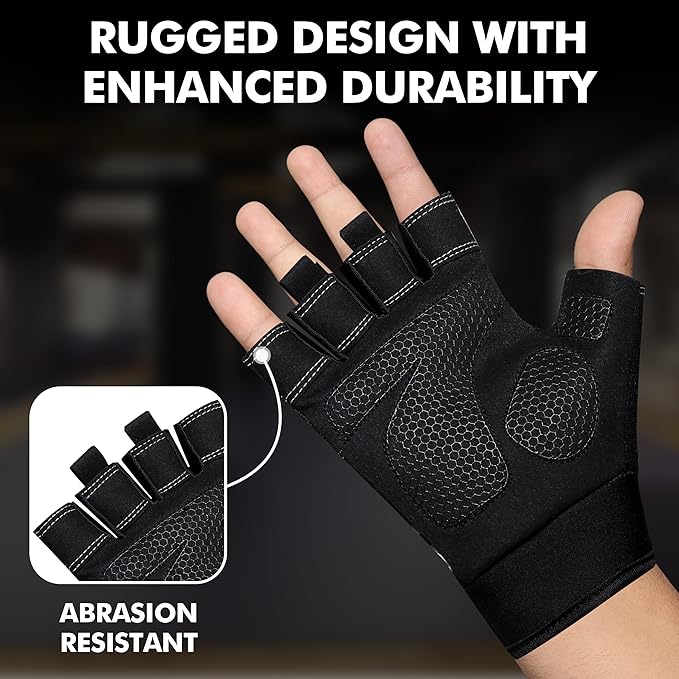 Gym Gloves for Weight Lifting,Workout Gloves with Full Palm Protection–Breathable Fitness Glove for Men & Women,Powerlifting,Pull Ups,Cycling,Gym Training