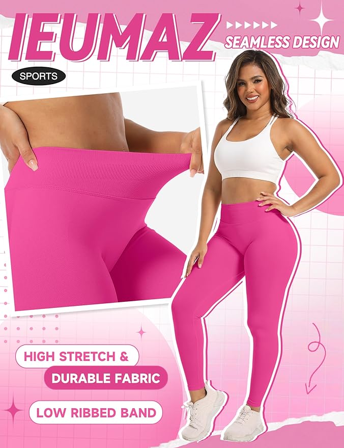 Scrunch Butt Lifting Leggings for Women Gym Seamless Workout Leggings Mid Low Waist Tummy Control Yoga Pants