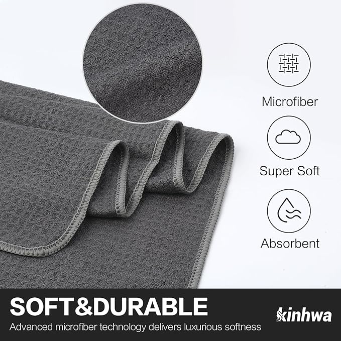 KinHwa Gym Towels - Absorbent Wicking Workout Towels, Quick Dry & Compact, Ideal for Yoga, Fitness, Treadmill or Indoor Bike