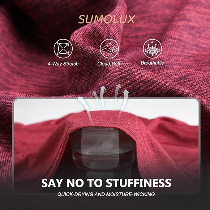 Sumolux 5 Pack Men’s Active Crew Neck T Shirts Quick Dry Athletic Running Gym Workout Short Sleeve Tee Tops Bulk