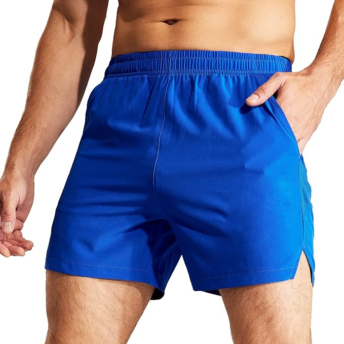 MIER Men's Workout Running Shorts Quick Dry Active 5 Inches Shorts with Pockets, Lightweight, Breathable