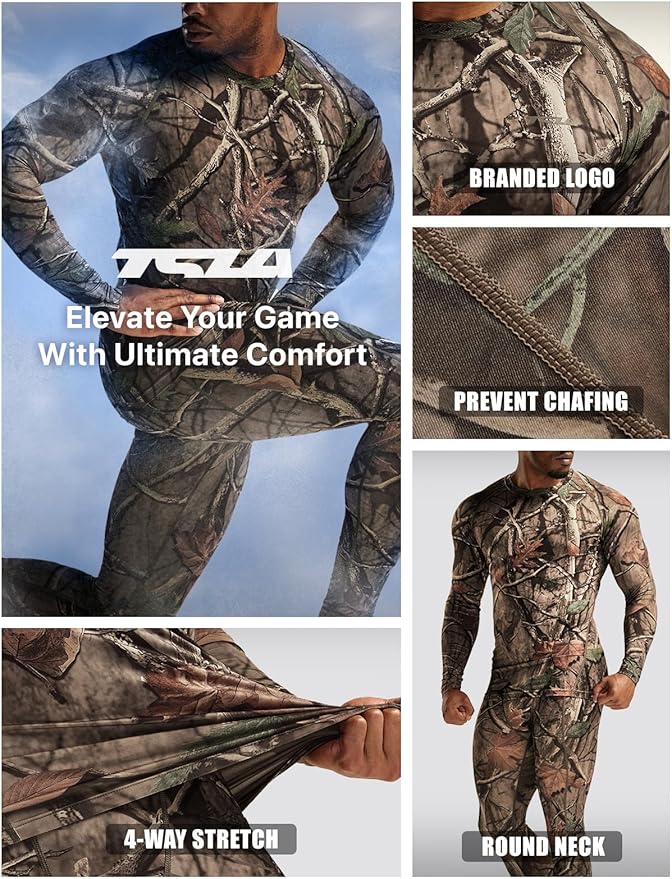 TSLA Men's UPF 50+ Compression Shirts, Cool Dry Long Sleeve Athletic Tops, Sports Baselayer Workout Shirt